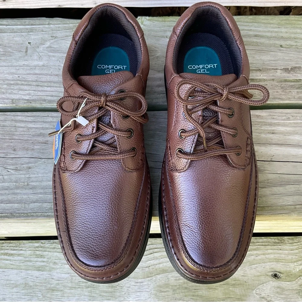 Nunn Bush Leather Oxfords Lace Up Comfort Gel Men’s 10 M Pebbled Dress Casual
